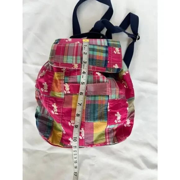 Colorful Disney Parks patchwork mini backpack with Mickey Mouse head silhouettes - Picture 7 of 16